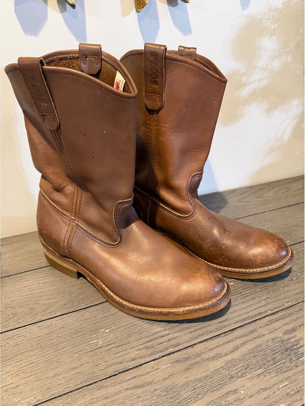 Red wing Brown Leather Cowboy Boots Size 10